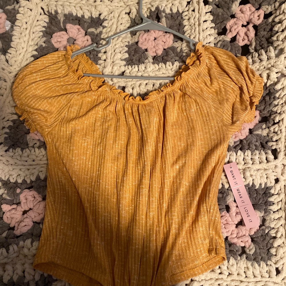 Yellow off the shoulder top